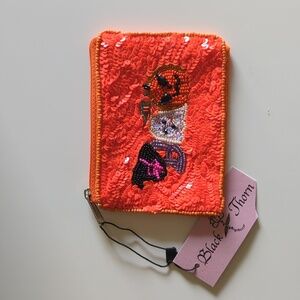 Black Thorn Halloween Sequin Coin Purse